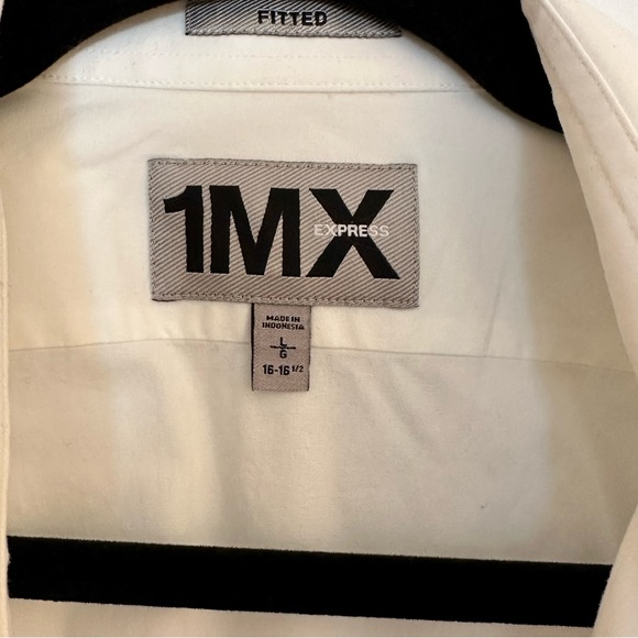 Express Fitted Classic White Stretch Cotton 1MX Dress Shirt Size Large - Picture 4 of 7
